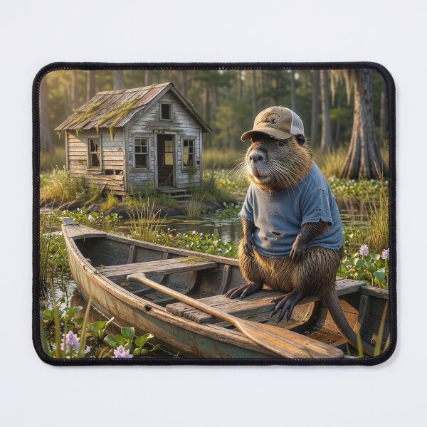 Item preview, Cajun Nutria In His Boat Heading Home designed and sold by Tridentulus.