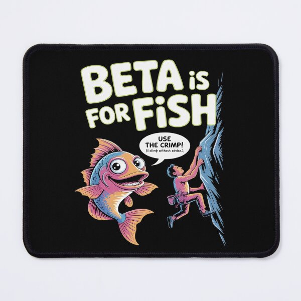 Item preview, Beta Is for Fish Climbing Humor Bubble Letter designed and sold by HORIZBoutique.