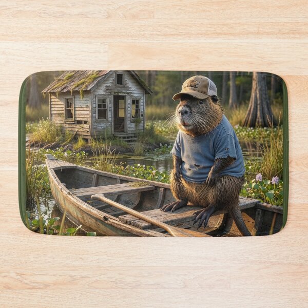 Item preview, Cajun Nutria In His Boat Heading Home designed and sold by Tridentulus.