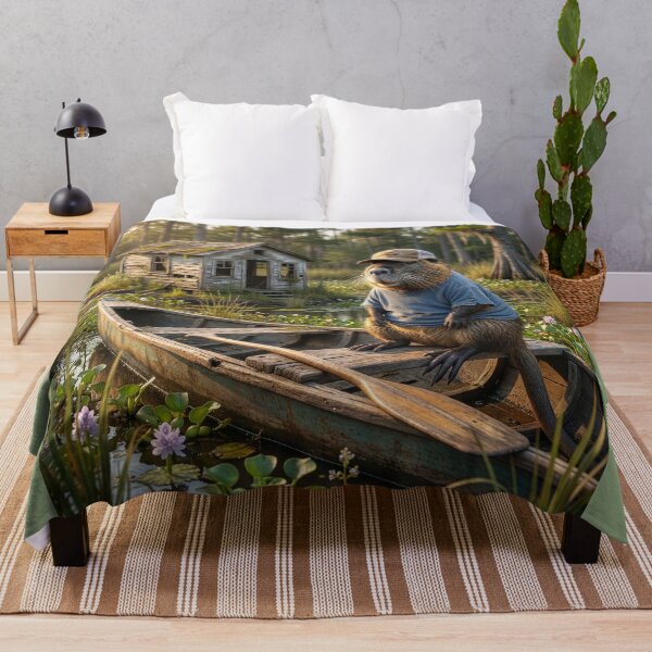 Item preview, Cajun Nutria In His Boat Heading Home designed and sold by Tridentulus.