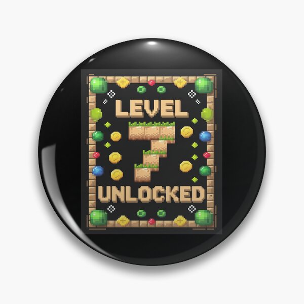 Item preview, Level 7 Unlocked 7th Birthday Gamer Pixel Video Game Party  designed and sold by joyouartArt.