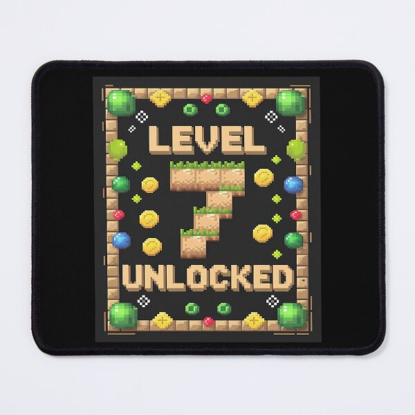 Item preview, Level 7 Unlocked 7th Birthday Gamer Pixel Video Game Party designed and sold by joyouartArt.