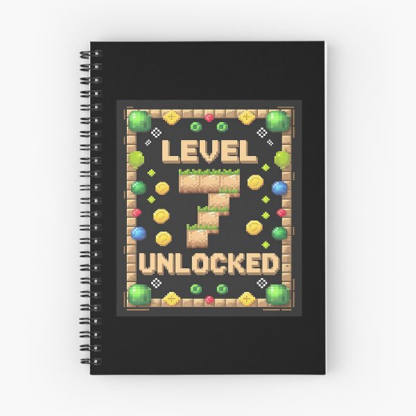 Item preview, Level 7 Unlocked 7th Birthday Gamer Pixel Video Game Party  designed and sold by joyouartArt.