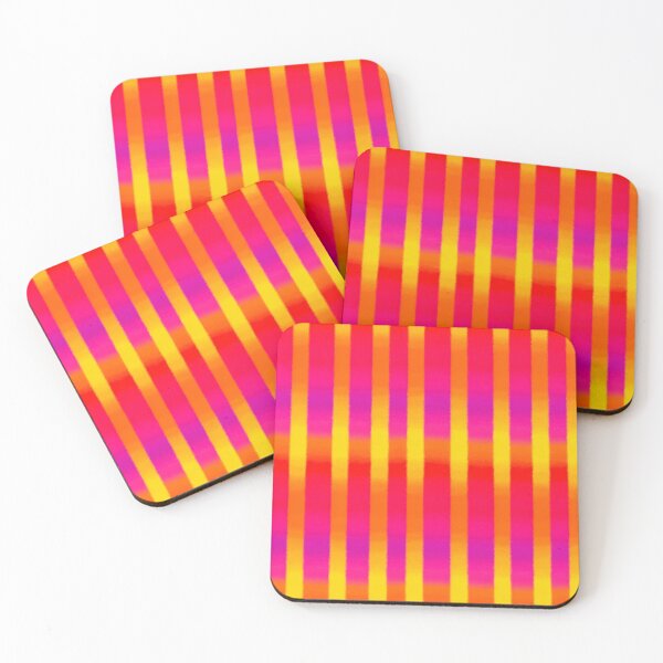 Item preview, Neon Sunset Gradient Stripes Pattern designed and sold by bubblegoth.