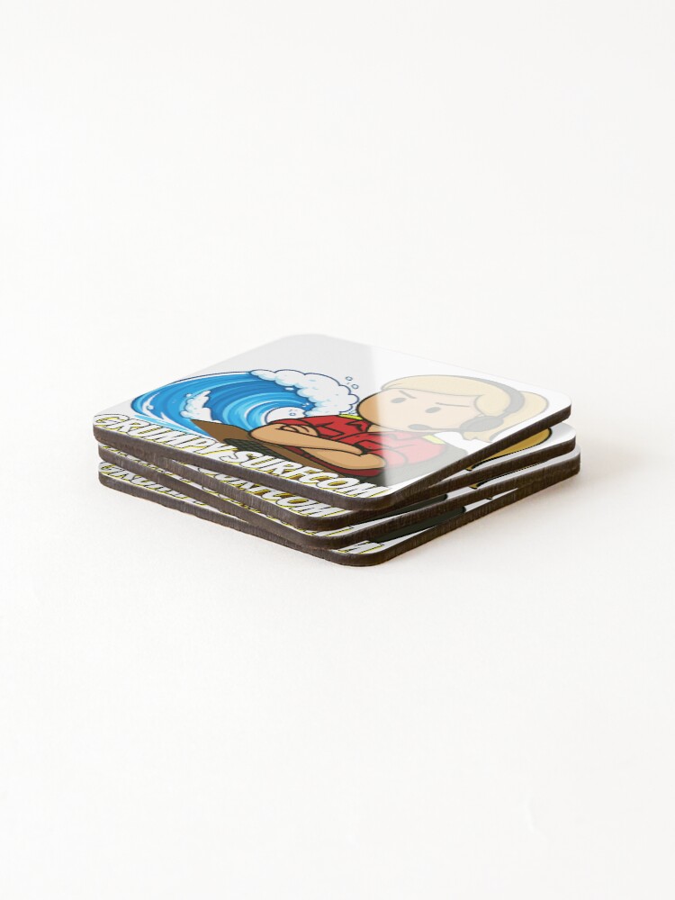 Thumbnail 4 of 5, Coasters (Set of 4), Custom: Grumpy Surfcom designed and sold by Flashover.