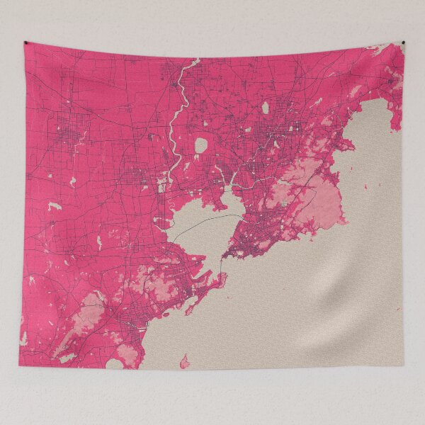Item preview, Qingdao City Map of Shandong, China - Blossom designed and sold by deMAP.