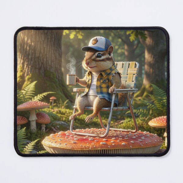 Item preview, Chipmunk Has Coffee Atop an Amanita Mushroom designed and sold by Tridentulus.