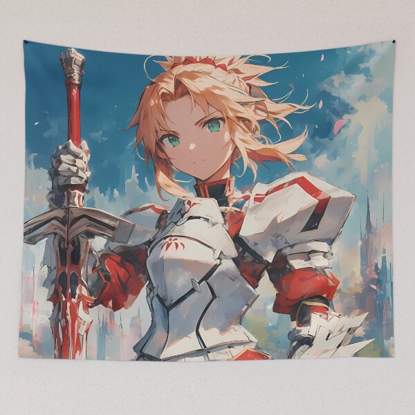Item preview, Red Saber Mordred Fate Grand Order Anime Warrior designed and sold by thedarvills.