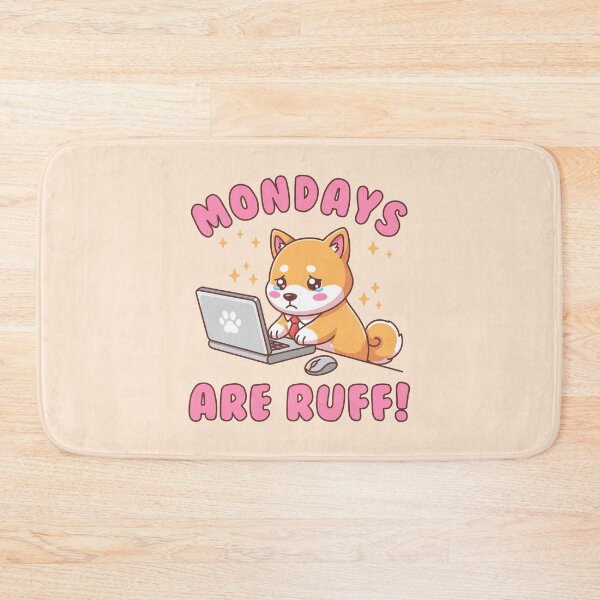 Item preview, Mondays Are Ruff - Kawaii Shiba Inu Dog Pun Office Humor Illustration designed and sold by Brogress Project.