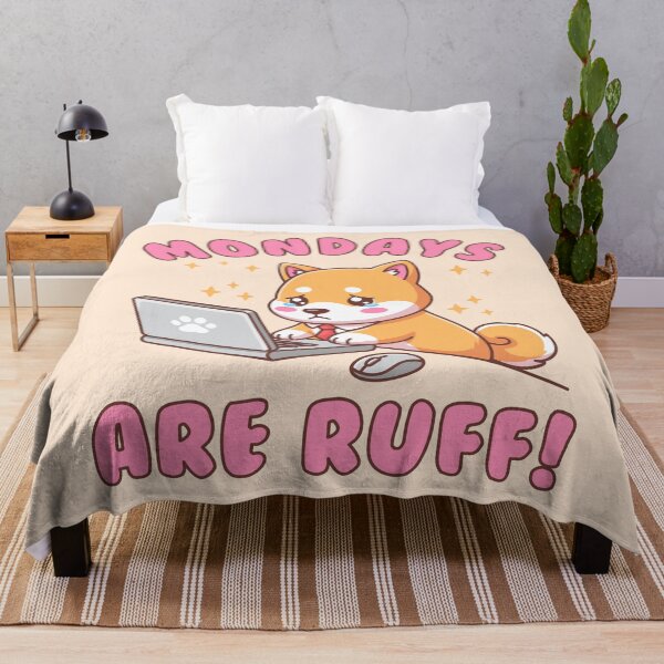Item preview, Mondays Are Ruff - Kawaii Shiba Inu Dog Pun Office Humor Illustration designed and sold by Brogress Project.