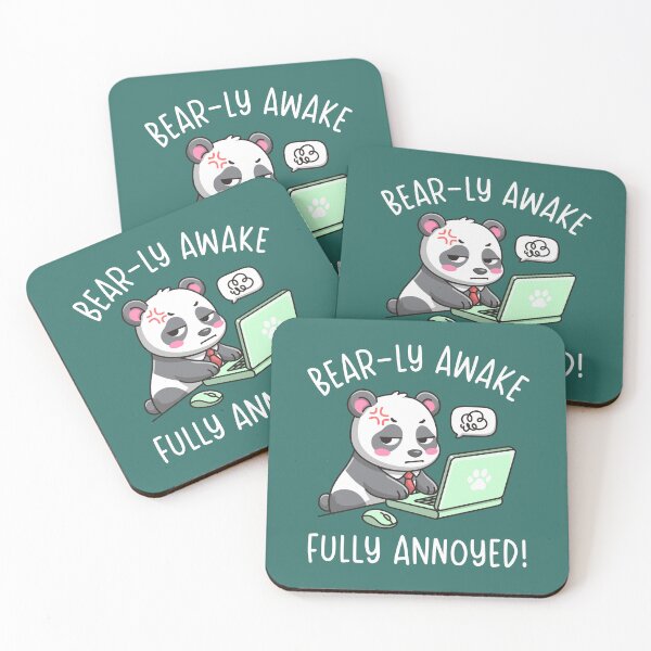 Item preview, Bear-ly Awake Fully Annoyed - Panda Office Humor Design designed and sold by Brogress Project.