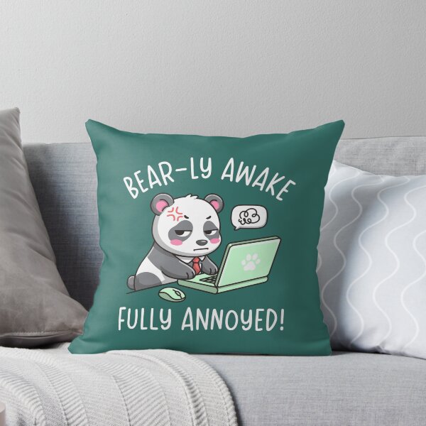 Item preview, Bear-ly Awake Fully Annoyed - Panda Office Humor Design designed and sold by Brogress Project.