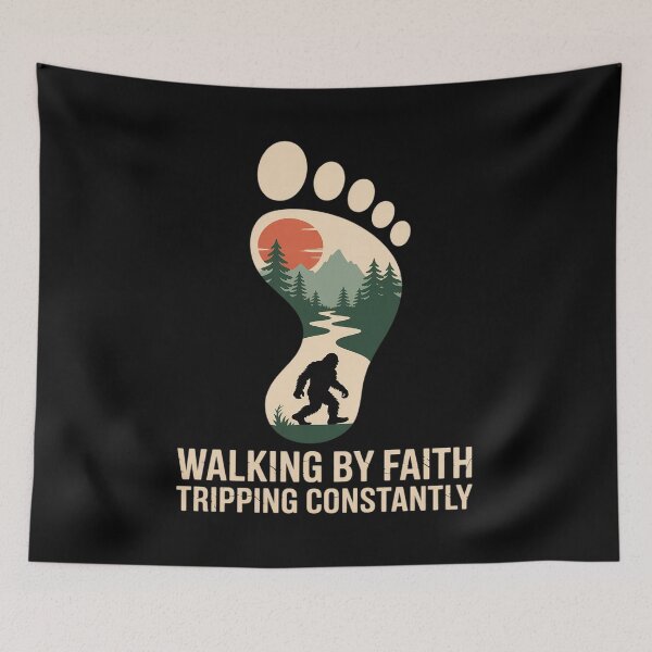 Item preview, Bigfoot Walking by Faith Tripping Constantly Funny designed and sold by FluoroWave.