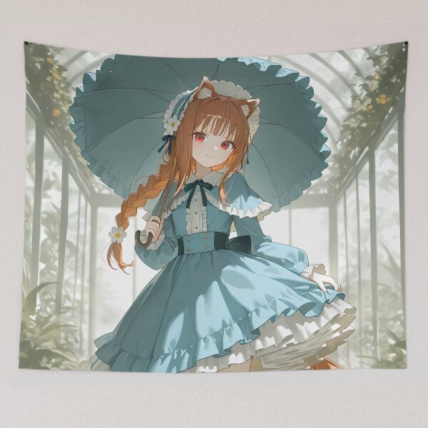 Item preview, Holo Spice And Wolf Ookami To Koshinryo Anime Girl Waifu Elegant Fantasy Umbrella designed and sold by thedarvills.