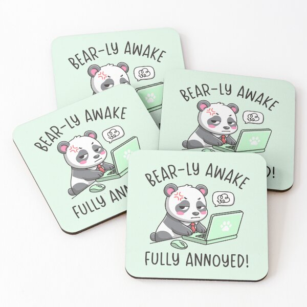 Item preview, Bear-ly Awake Fully Annoyed - Panda Office Humor Design designed and sold by Brogress Project.
