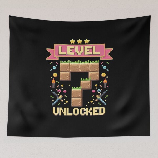 Item preview, Level 7 Unlocked 7th Birthday Gaming Pixel Video Game 2025  designed and sold by joyouartArt.