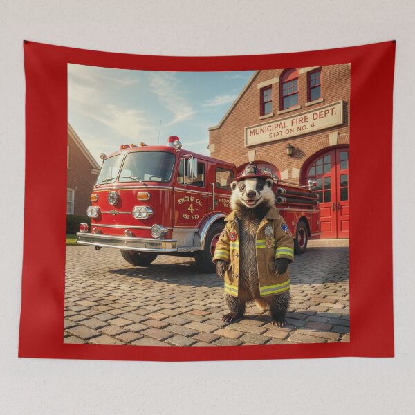 Item preview, Firefighting Badger  designed and sold by Tridentulus.