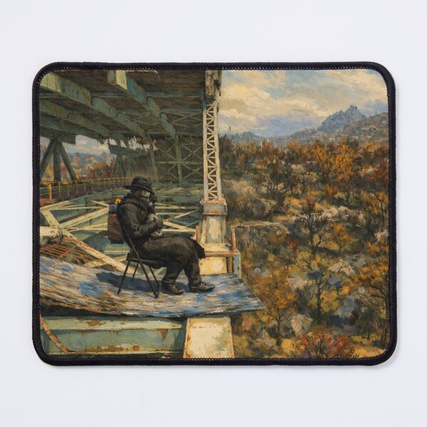Item preview, Wastelander plays banjo on broken bridge designed and sold by BIG-E's PlayHouse.