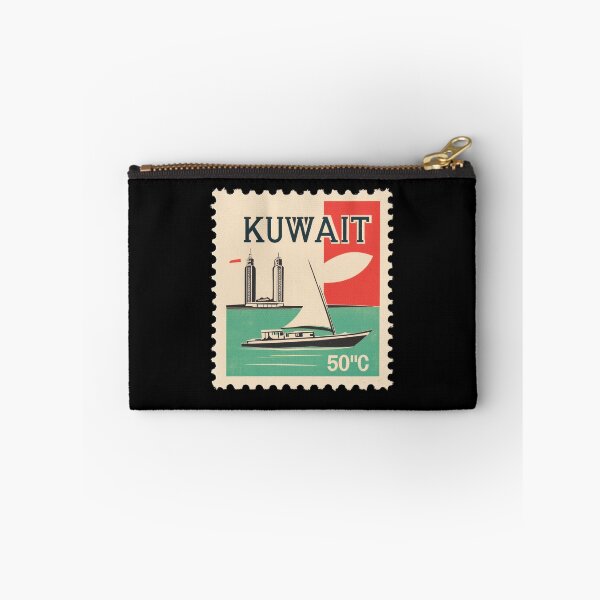Item preview, Vintage Kuwait Postage Stamp Art - Dhow & Kuwait Towers designed and sold by tiigerdad.