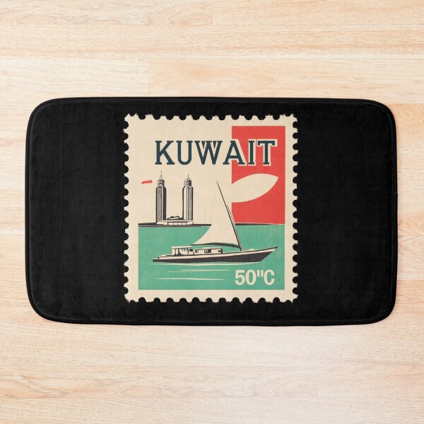 Item preview, Vintage Kuwait Postage Stamp Art - Dhow & Kuwait Towers designed and sold by tiigerdad.