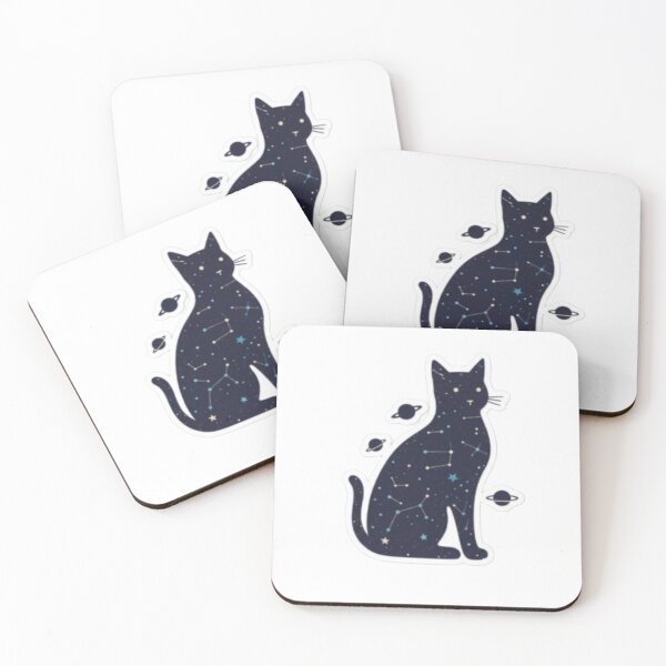 Item preview, ​Galaxy Cat Sticker ​Starry Night Cat Art designed and sold by ZyVoAli.