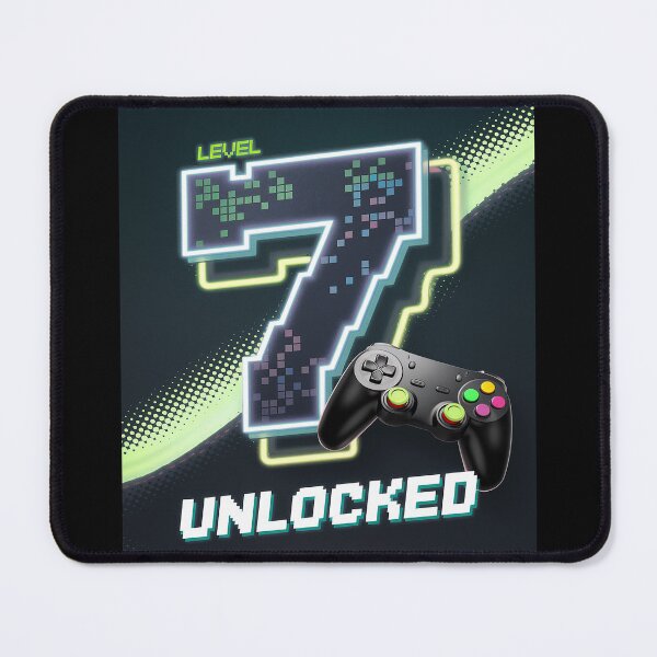Item preview, Level 7 Unlocked Birthday Kids 7th Video Game Seven Year Old designed and sold by joyouartArt.