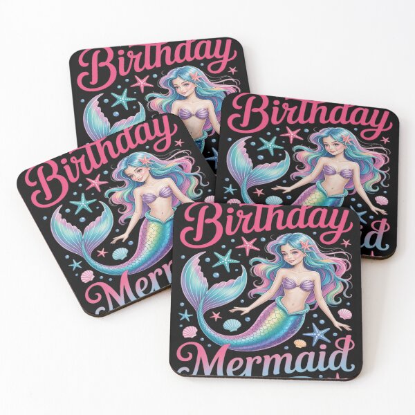 Item preview, Birthday Mermaid Party Girl Tail Matching Mermaid Squad designed and sold by FluoroWave.