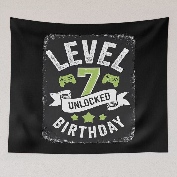 Item preview, Level 7 Unlocked 7th Birthday Party Gamer  designed and sold by joyouartArt.