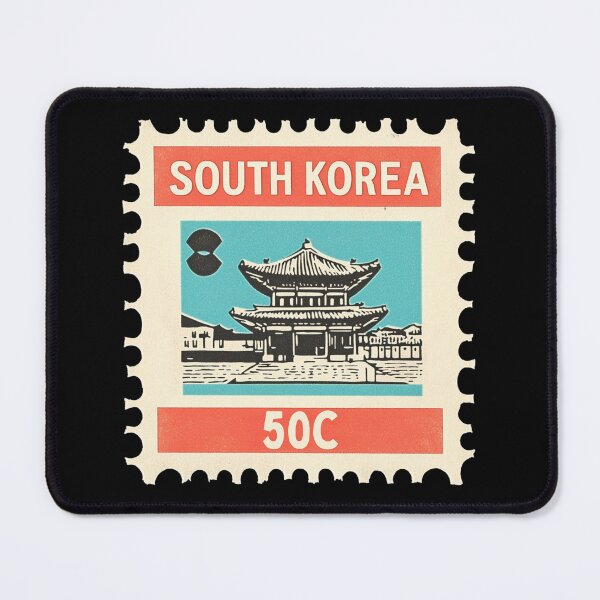 Item preview, Vintage South Korea Postage Stamp Art - Bulguksa Temple & Taegeuk designed and sold by tiigerdad.