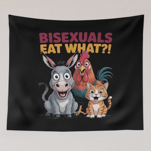 Item preview, Bisexuals Funny Eat What Animals Gay Pride LGBTQ Pun designed and sold by FluoroWave.