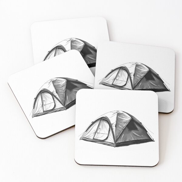 Item preview, Modern Camping Tent Illustration | Outdoor Adventure Line Art Design designed and sold by inkoutninja.