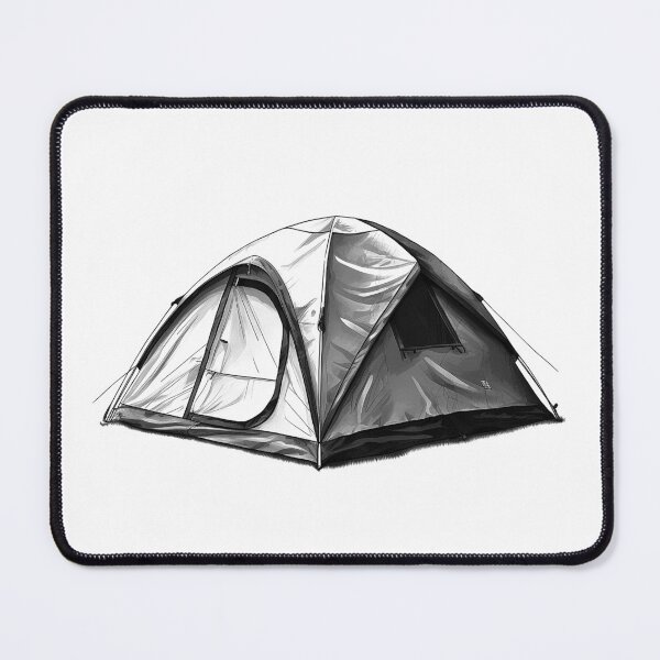 Item preview, Modern Camping Tent Illustration | Outdoor Adventure Line Art Design designed and sold by inkoutninja.