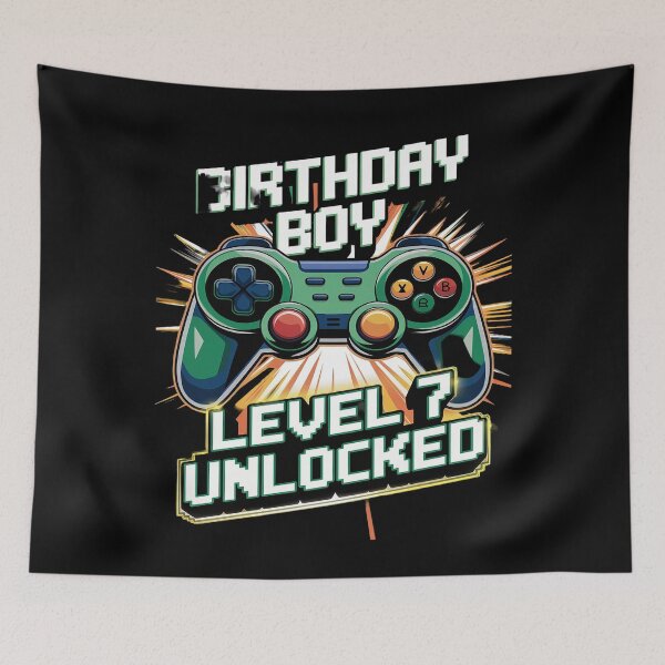 Item preview, Level 7 Unlocked Video Game 7th Birthday Gamer  Boys  designed and sold by joyouartArt.