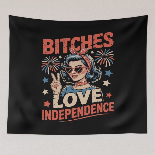 Item preview, Bitches Love Independence Funny 4th Of July designed and sold by FluoroWave.
