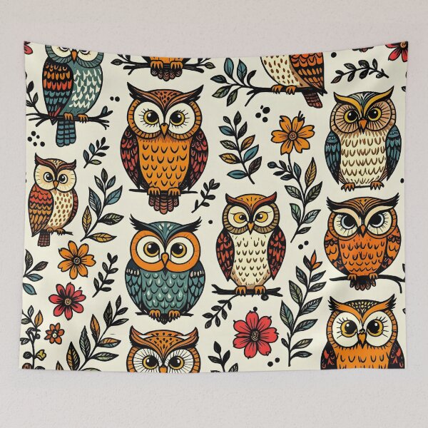 Item preview, 70s Owls Seamless Repeat designed and sold by Sharon Schwalbe.