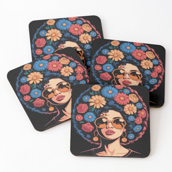 Item preview, Black History Afro Flower Hair Juneteenth designed and sold by FluoroWave.