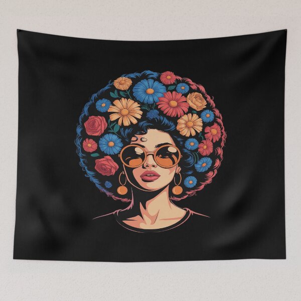 Item preview, Black History Afro Flower Hair Juneteenth designed and sold by FluoroWave.