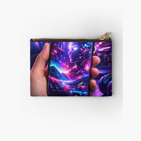 Item preview, Futuristic Neon Cyber Grid AI Phone Case designed and sold by goodcrystals.