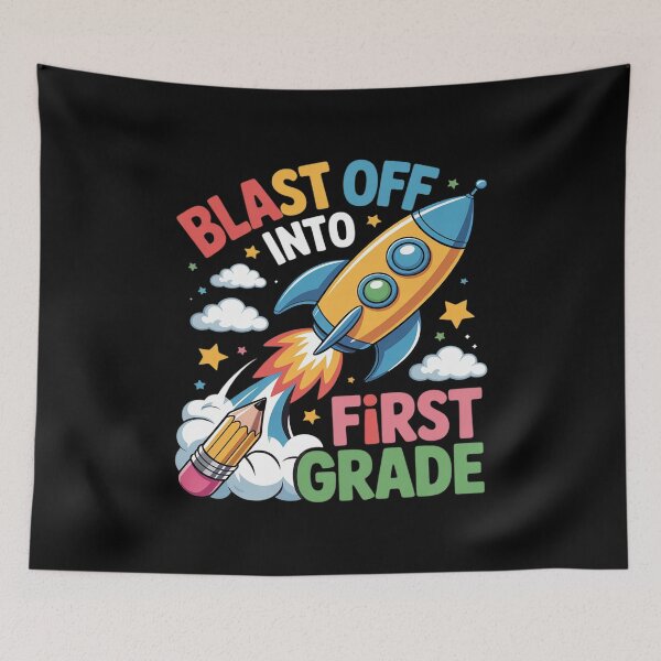 Item preview, Blast Off Into 1st Grade First Day of School designed and sold by FluoroWave.