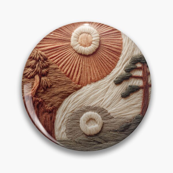 Item preview, Zen Yin Yang Embroidery Wall Art | Boho Chic Home Decor designed and sold by FlowNestStudio.