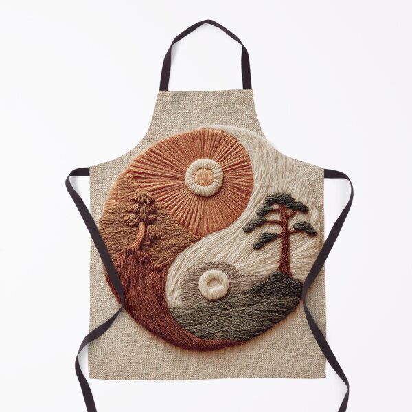 Item preview, Zen Yin Yang Embroidery Wall Art | Boho Chic Home Decor designed and sold by FlowNestStudio.