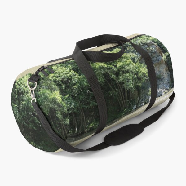 Item preview, Peaceful Forest River Flowing by a Rocky Cliff designed and sold by Georgia Mizuleva.