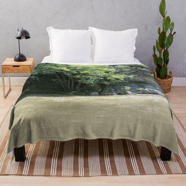 Item preview, Peaceful Forest River Flowing by a Rocky Cliff designed and sold by Georgia Mizuleva.