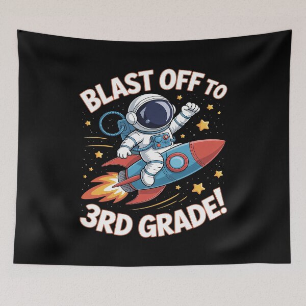 Item preview, Blast Off to 3rd Grade Funny Astronaut Back to School designed and sold by FluoroWave.