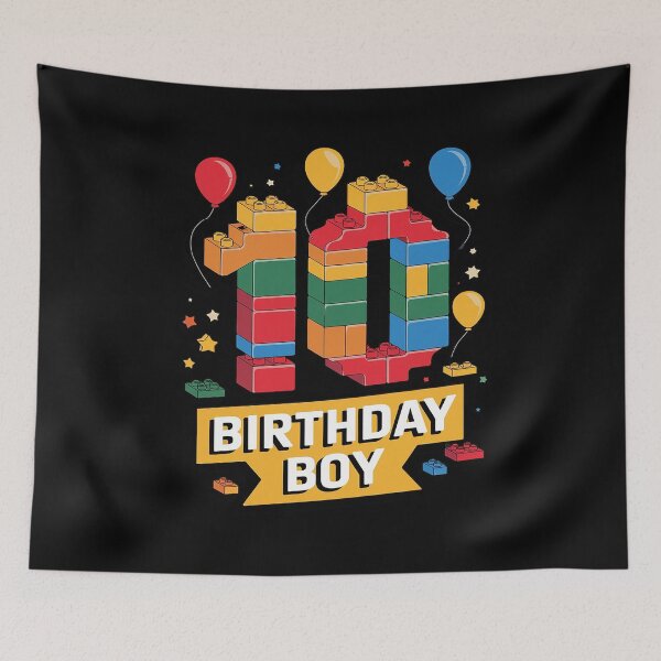 Item preview, 10 Year Old Building Blocks 10th Birthday Boy  designed and sold by angolinnArt.