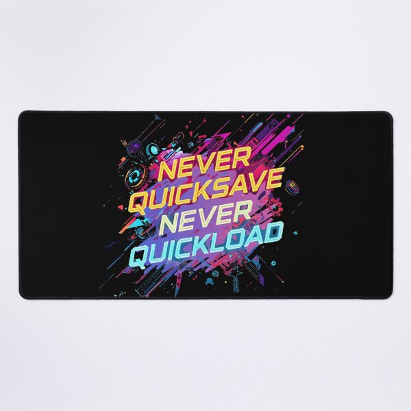 Item preview, Never Quicksave Never Quickload – Neon Gamer Quote Art designed and sold by PHRASEandSTYLE.