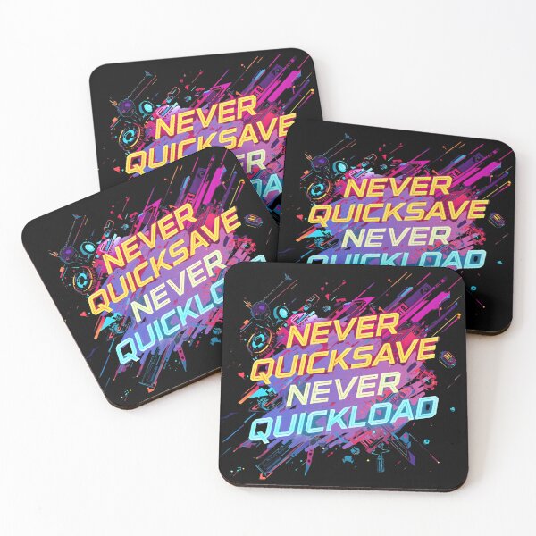 Item preview, Never Quicksave Never Quickload – Neon Gamer Quote Art designed and sold by PHRASEandSTYLE.