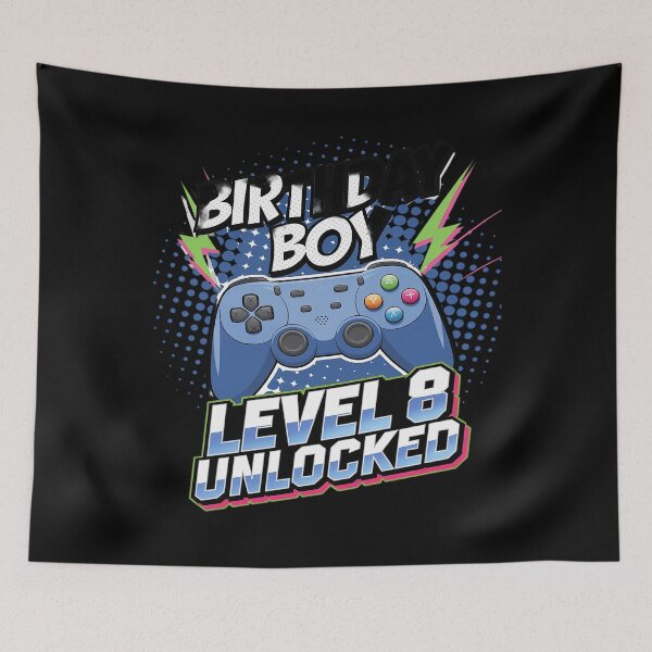 Item preview, Level 8 Unlocked Video Game 8th Birthday Gamer Boys  designed and sold by joyouartArt.