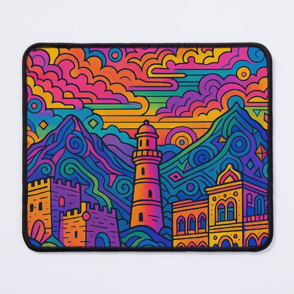 Item preview, Trippy Psychedelic Poster of Aden | Vibrant Yemeni Coastal Cityscape Art | Retro Colorful Aden Skyline Design designed and sold by PaintedPixels01.