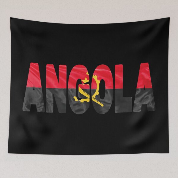 Item preview, ANGOLA - Flag Flying in Wind cut to Letters Souvenir Sticker Shirt designed and sold by Adam Gormley.